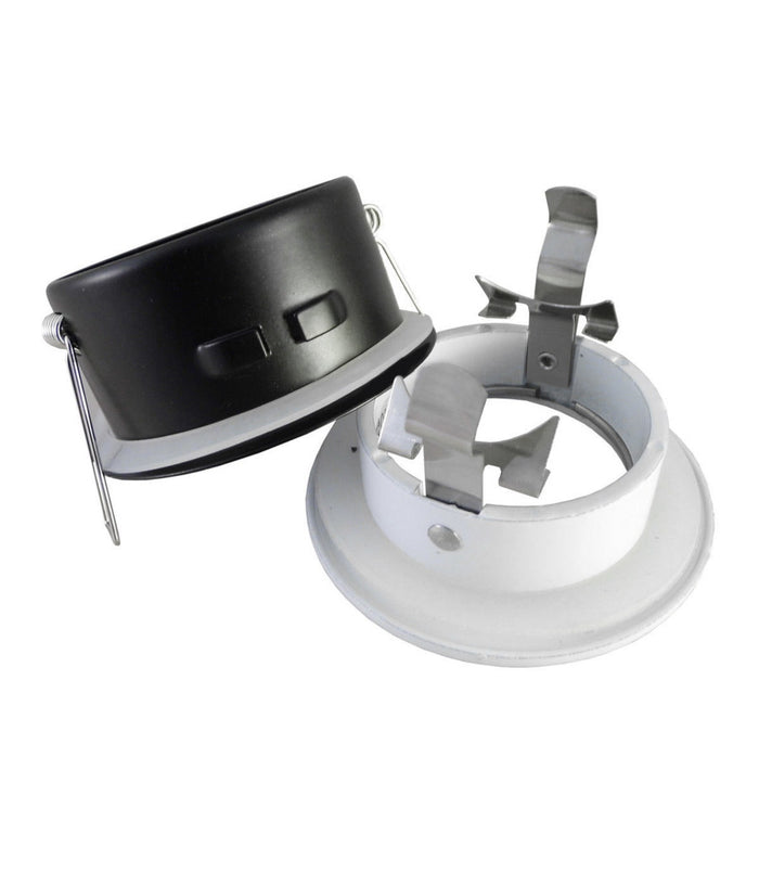 Supporto Porta Faretto Da Incasso Lampadine Led Mr16 Par16 Rotondo Acciaio 75mm         