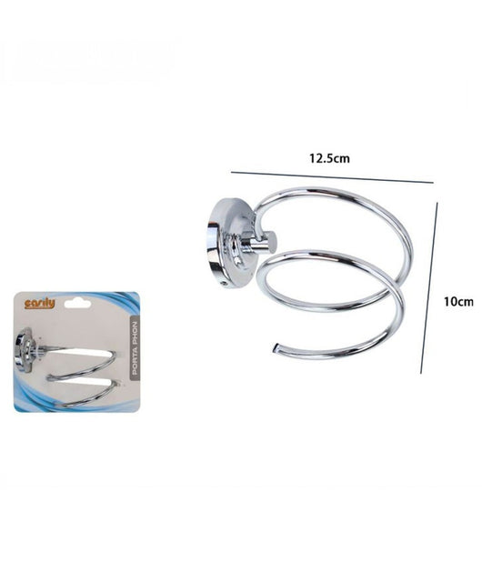 Supporto Porta Phon Asciugacapelli Fissaggio A Parete Muro Moderno Bagno 79806         