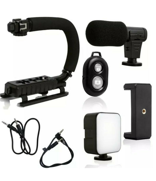 Supporto Stabilizzatore Portatile Videocamera Smartphone Luce Microfono Ay-49u         