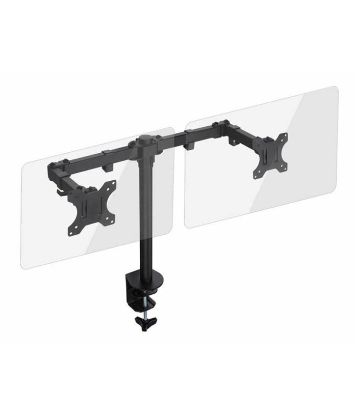 Supporto Staffa Montaggio Per Doppio Monitor Tv Da Scrivania Da 15" A 27" 16kg         