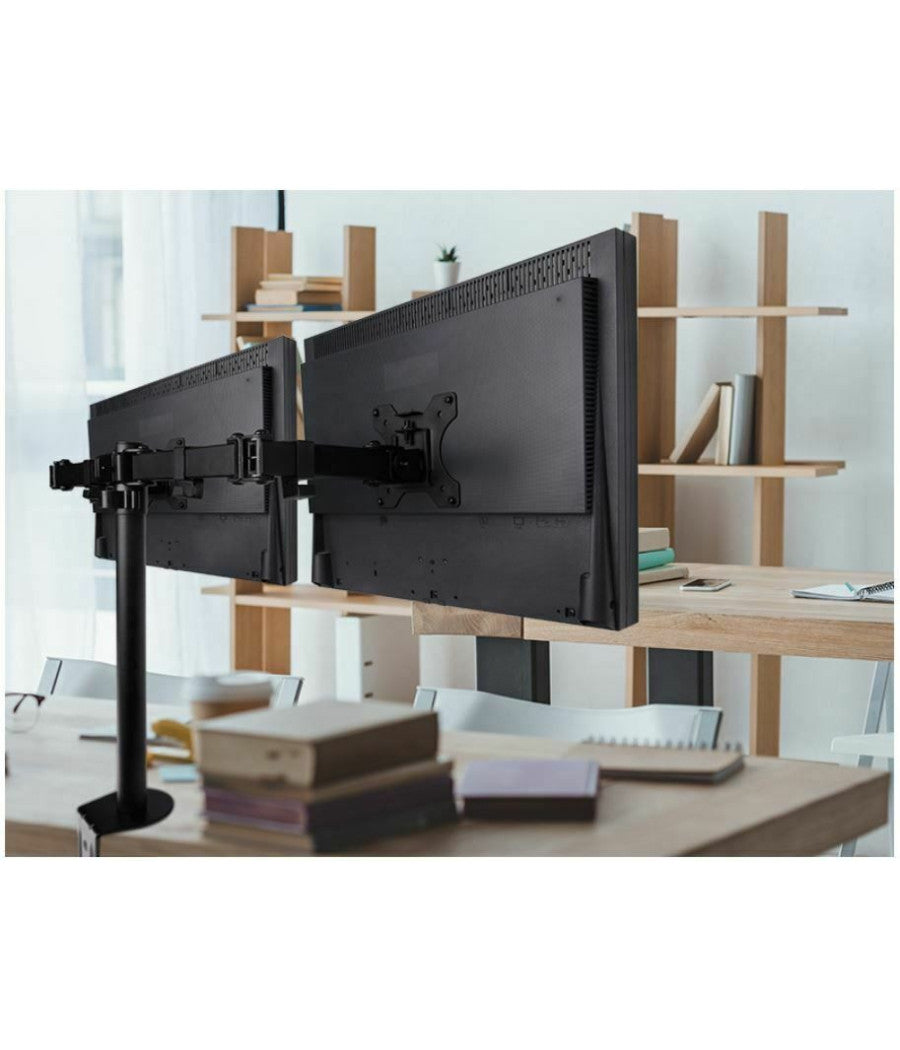 Supporto Staffa Montaggio Per Doppio Monitor Tv Da Scrivania Da 15" A 27" 16kg         