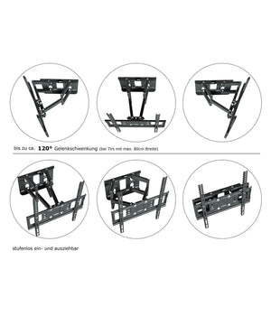 Supporto Staffa Parete Braccio Muro Tv Lcd Tft Led Plasma 26-55" 56 Kg         
