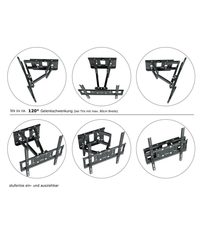 Supporto Staffa Parete Braccio Muro Tv Lcd Tft Led Plasma 26-55" 56 Kg         