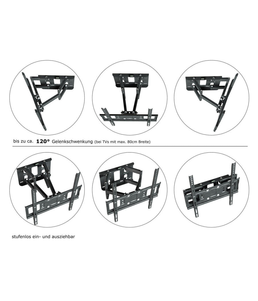 Supporto Staffa Parete Braccio Muro Tv Lcd Tft Led Plasma 26-55" 56 Kg         