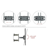 Supporto Staffa Parete Braccio Muro Tv Lcd Tft Led Plasma 26-55" 56 Kg         