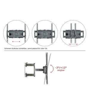 Supporto Staffa Parete Braccio Muro Tv Lcd Tft Led Plasma 26-55" 56 Kg         