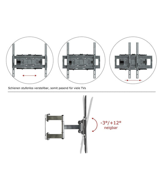 Supporto Staffa Parete Braccio Muro Tv Lcd Tft Led Plasma 26-55" 56 Kg         