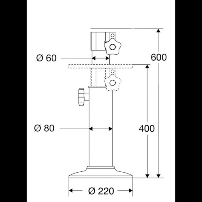 SUPPORTO TELESCOPICO MM.400/600