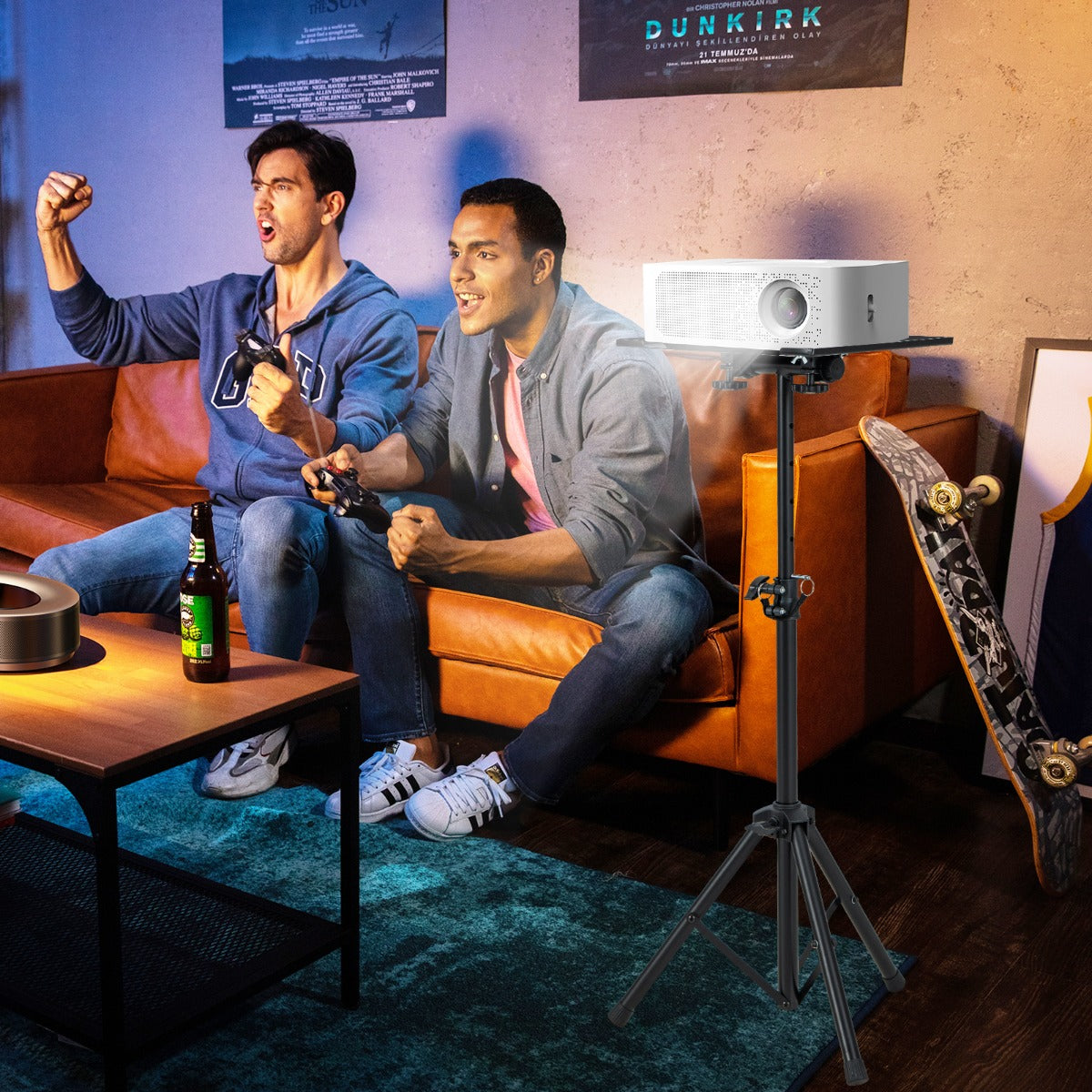 Supporto a treppiede per proiettore con altezza regolabile vassoio inclinabile, Supporto per laptop multifunzionale-Forniture per presentazioni