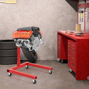 Cavalletto per motore 680kg con testa rotante a 360¡ã4 bracci regolabili, Supporto motore pesante Rosso-Accessori per veicoli