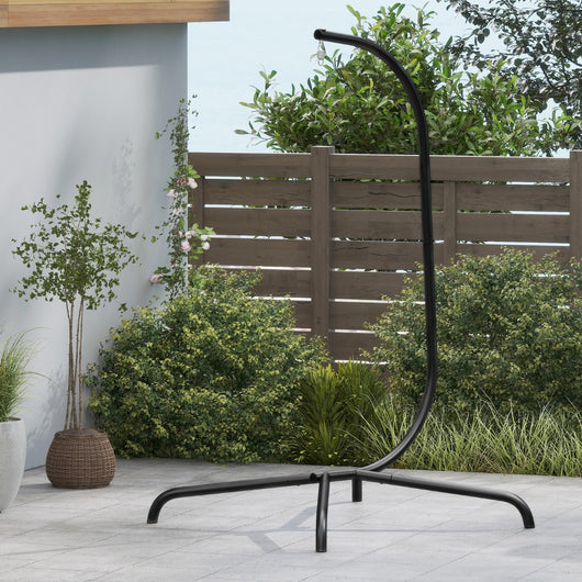 Supporto per sedia sospesa in metallo pesante con gancio a molla e rotazione a 360¡ã, Supporto per amaca C Nero-Amache e supporto