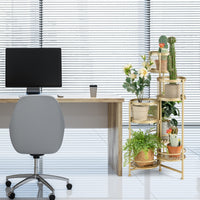 Supporto per piante in metallo pieghevole a 6 livelli, Supporto per vasi da fiori per interni ed esterni Oro-Scaffali per piante