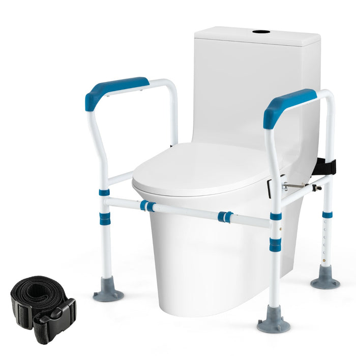 Supporto per WC bagno per anziani regolabile in altezza e larghezza, Supporto per gabinetto per anziani disabili Blu-Salute e bellezza