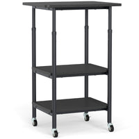 Carrello stampante a con ripiani di stoccaggio e ruote con blocco-Scaffale di stoccaggio mobile per scanner e fax Nero