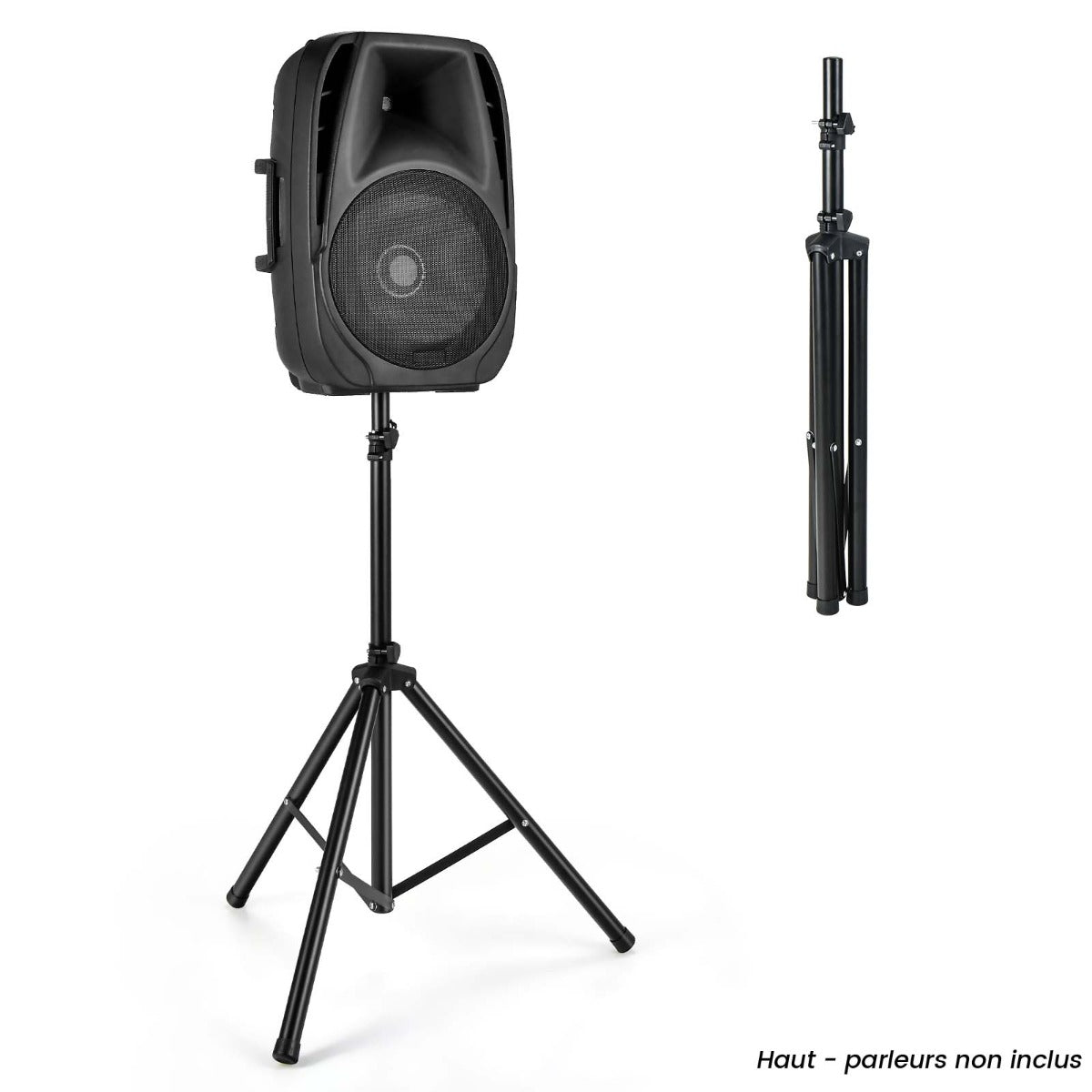 Supporti per casse DJ PA pieghevoli regolabili in altezza su 5 livelli struttura metallica inserto compatibile 35 mm nero 20_0007408