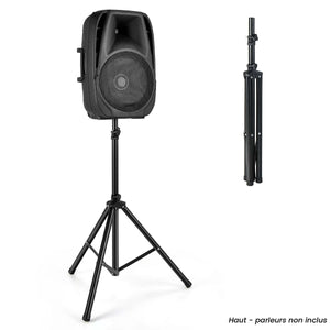 Supporti per casse DJ PA pieghevoli regolabili in altezza su 5 livelli struttura metallica inserto compatibile 35 mm nero 20_0007408