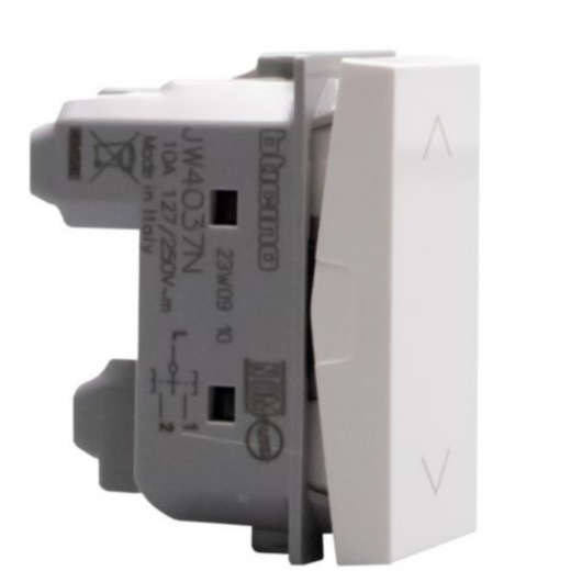 Bticino serie matixgo pulsanti doppi interbloccati 1p (no) + 1p (no) 10a 250vac *** colore bianco, confezione 1