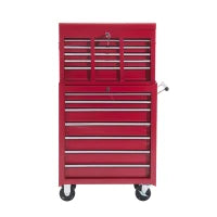 Carrello Porta Utensili Attrezzi Attrezzatura con Cassettiera 61.5 x 33 x 113cm Rosso