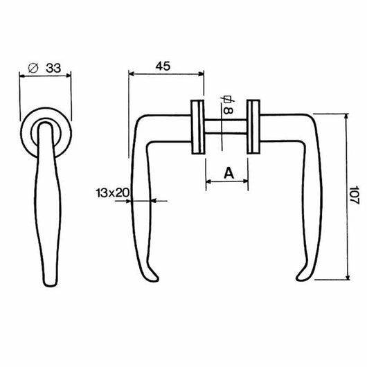 Maniglie per porte metalliche con vite confezione pezzi 15