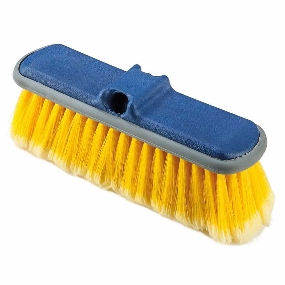 Spazzolone telescopico con passaggio acqua setole morbide barca camper patio