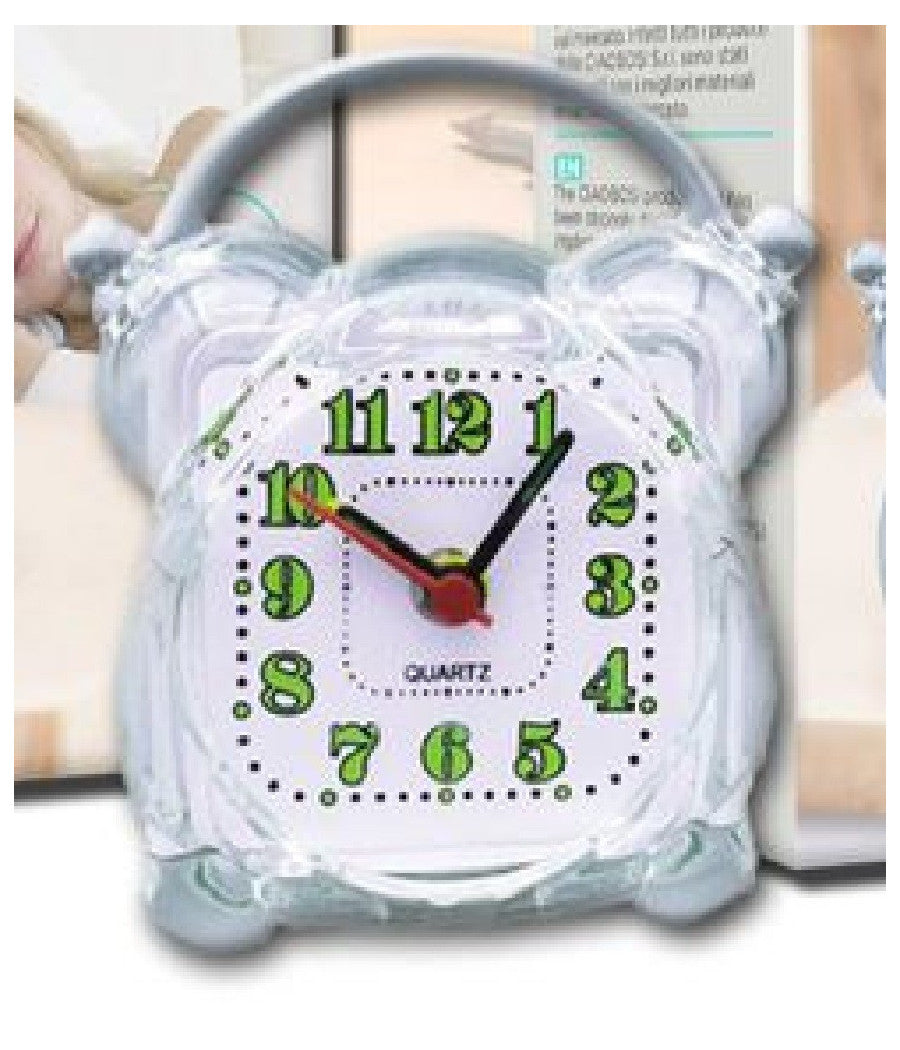 Sveglia Analogica Orologio Alarm Clock Luce Notturna Funzione Muto Tavolo Tx-9122         