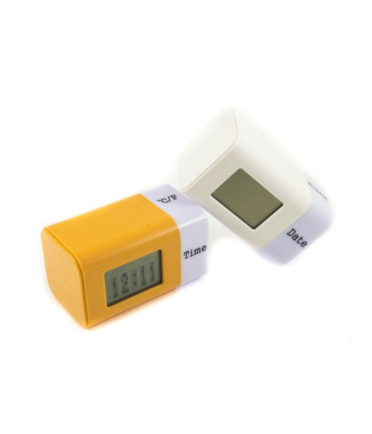 Sveglia Da Tavolo 605 Digitale Rotante Allarme Lcd Led Con Temperatura Data Ora         