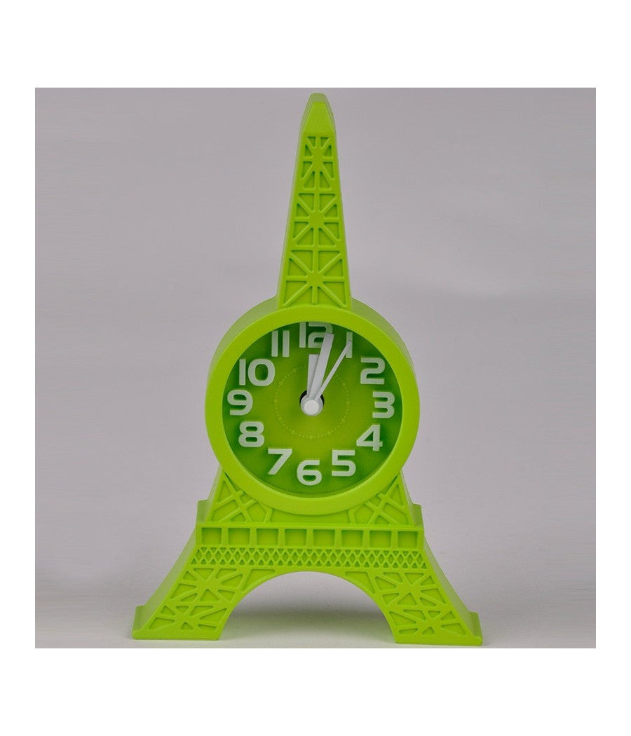 Sveglia Da Tavolo A Forma Di Torre Eiffel Parigi Analogica Allarme Colorata         