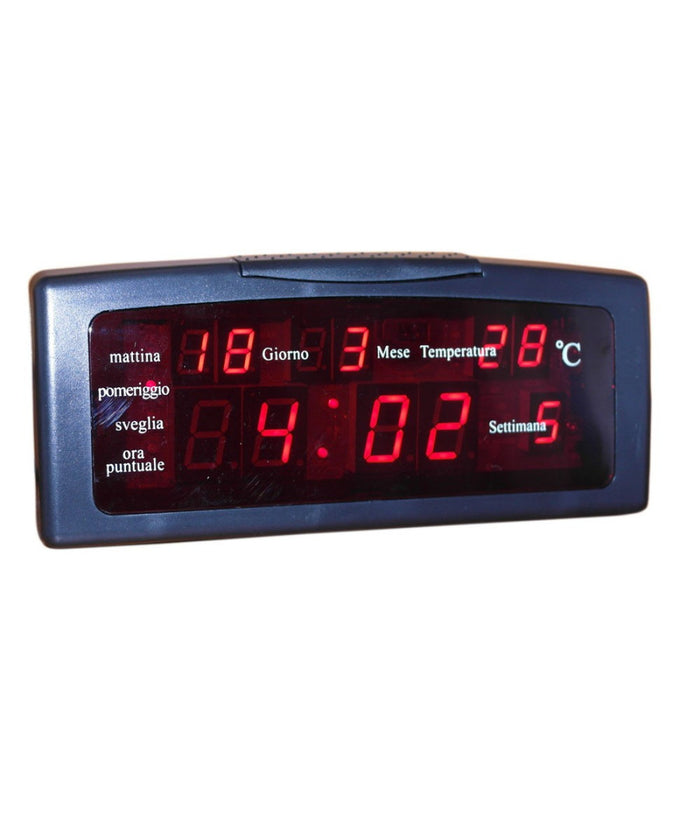 Sveglia Digitale Elettrica Orologio Luce Led Con Data Giorno Temperatura         