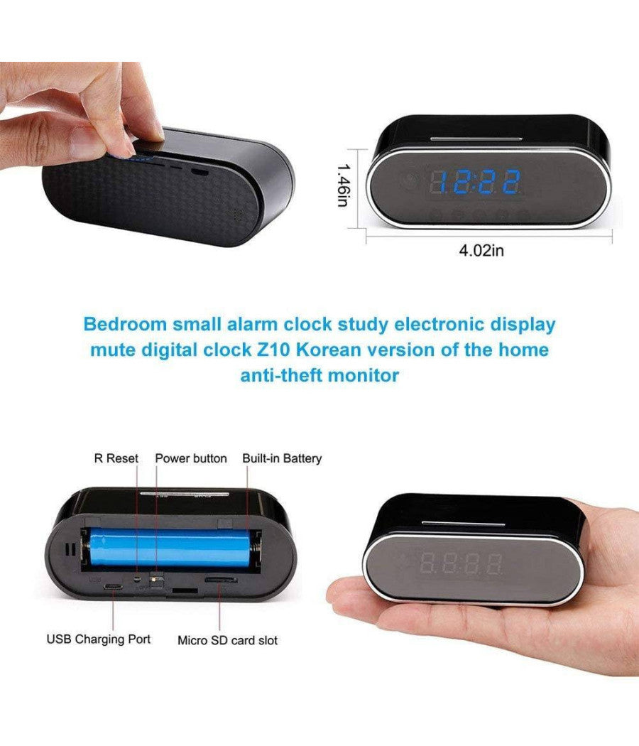 Sveglia Orologio Con Telecamera Spia Nascosta Con Visione Notturna Sorveglianza         