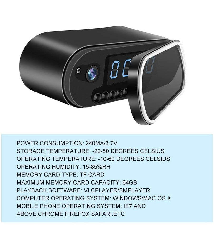 Sveglia Orologio Con Telecamera Spia Nascosta Con Visione Notturna Sorveglianza         