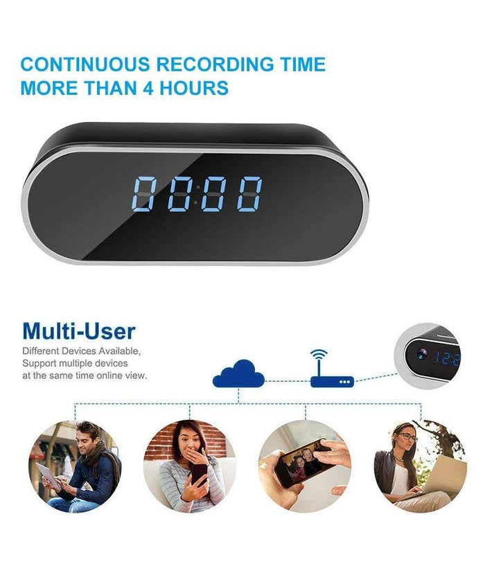 Sveglia Orologio Con Telecamera Spia Nascosta Con Visione Notturna Sorveglianza         