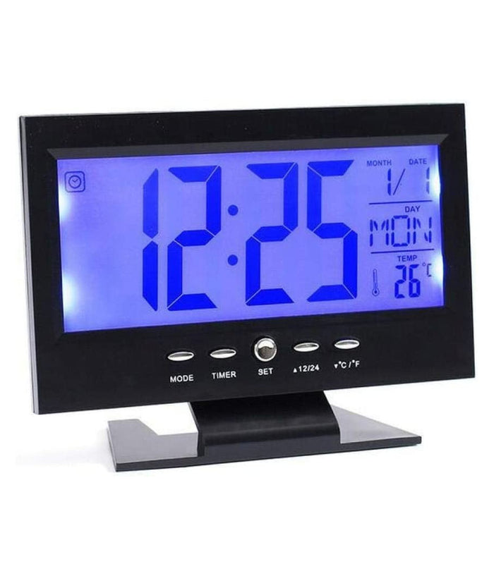 Sveglia Orologio Da Tavolo Ampio Display Lcd Retro Illuminato A Led         