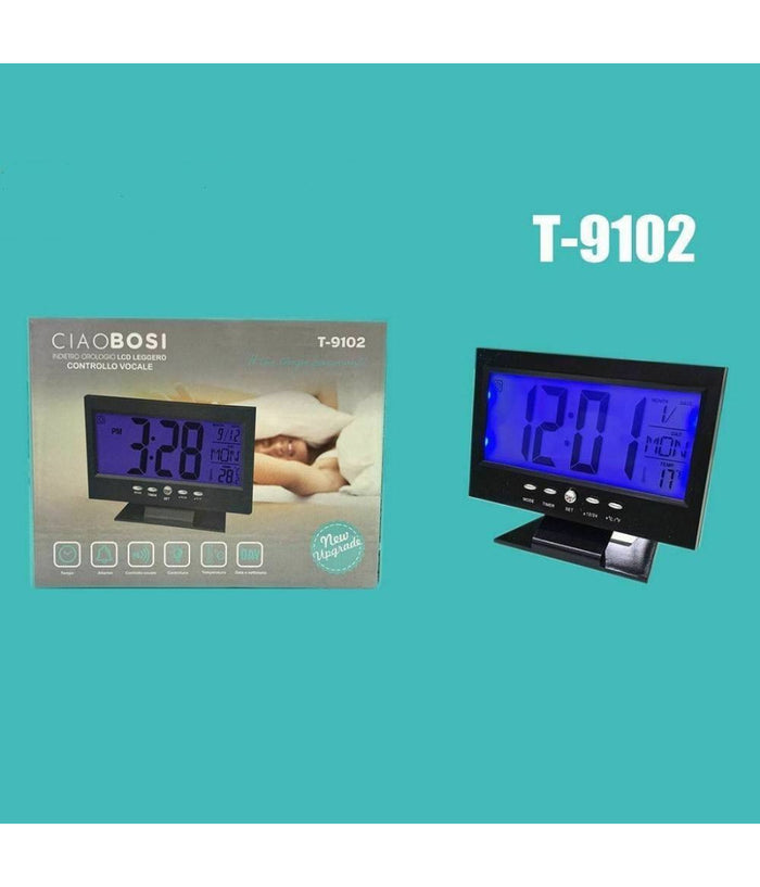 Sveglia Orologio Led Multifunzione Temperatura Illuminazione Display T-9102         