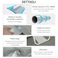 Piscina Fuori Terra in Acciaio e PVC Rinforzato con Filtro, 580x310x122cm, Grigio Chiaro