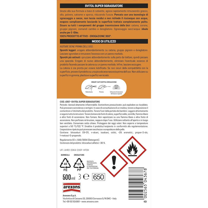 Svitol bike 500ml supersgrassatore spray specifico per bici e e-bike