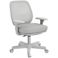 Sedia da Ufficio Ergonomica e Reclinabile ad Altezza Regolabile con 5 Rotelle, 55x48x82.5-94.5 cm, Grigia
