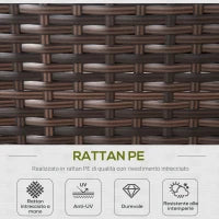 Mobili da Giardino in Rattan e Alluminio Set 8 Pezzi, Salotto da Giardino Componibile con Divani e Tavolino da Esterno