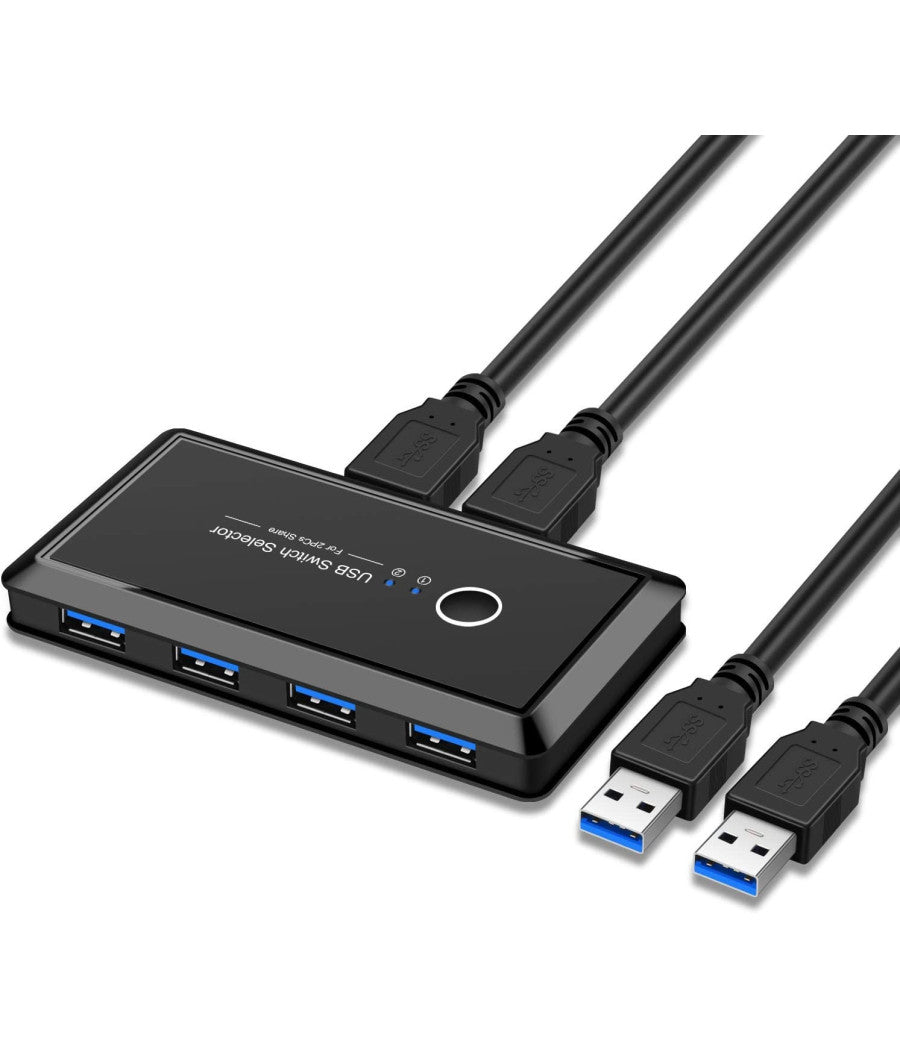 Switch Box Usb 2.0 Hub 2 Ingressi 4 Uscite Per Condividere 2 Pc Computer Q-u100         