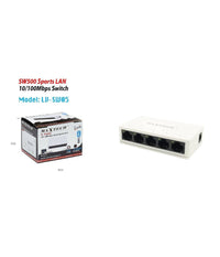 Switch Desktop 5 Porte Lan Sw500 10/100mbps Facile Installazione Maxtech Lv-sw05         