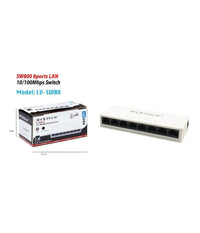 Switch Desktop 8 Porte Lan 10/100mbps Sw800 Facile Installazione Maxtech Lv-sw08         