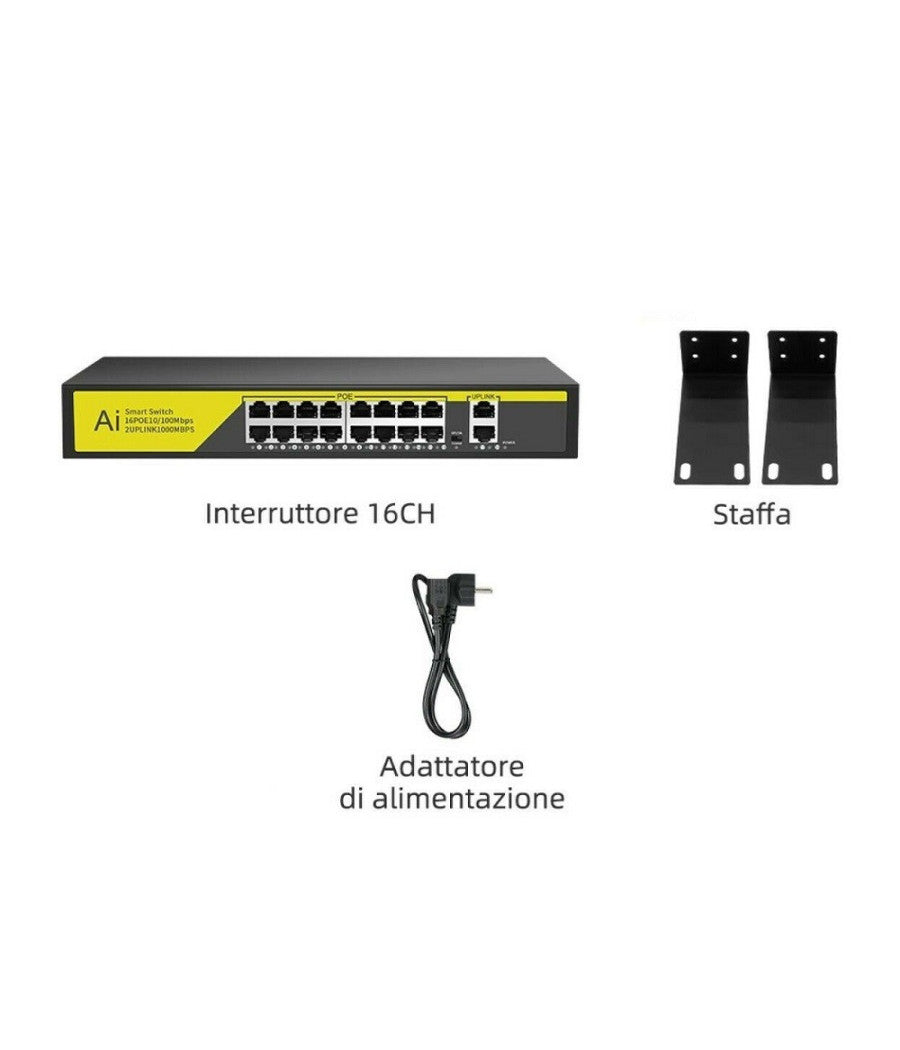 Switch Di Rete Poe Ethernet 16 Porte 2fe Rj45 10/100mbps Sfp 1000mbps Poe316gm         