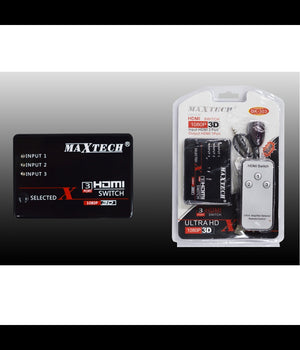 Switch Hdmi 3d 3 Ingressi 1080p Con Telecomando Per Tv Ps3 Xbox Dvd Maxtech Dk-303         