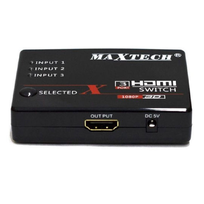 Switch Hdmi 3d 3 Ingressi 1080p Con Telecomando Per Tv Ps3 Xbox Dvd Maxtech Dk-303         