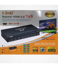 Switch Switcher Hdmi 2.0 1x8 Porte Hdmi Uhd Supporto 4k 2k 3d Splitter Hdv14108         