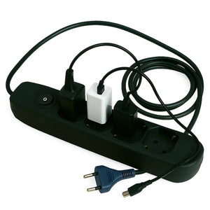 Ecova 30097x multipresa 4 uscite universali 10/16a con interruttore cavo 1,5m nero