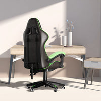 Sedia gaming Verde - Poltrona Racing - RATTANTREE - Schienale Reclinabile, Altezza Regolabile, 360 Gradi Direzionale