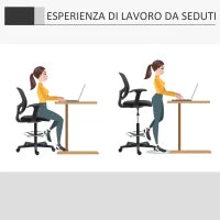 Sedia da Ufficio ad Altezza Regolabile con Braccioli, Rotelle e Seduta Imbottita, 60x56x110-132 cm, Nera