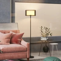 Lampada da Terra Moderna con Doppio Paralume e Interruttore a Pedale, Ø33 x 152.5 cm, Nero