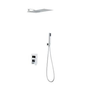 Set doccia completo di incasso doccia, soffione e doccetta quadro Cromato SY-1016C TOKYO