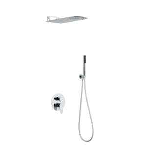 Set doccia completo di incasso doccia, soffione e doccetta tondo Cromato SY-1017C OSAKA